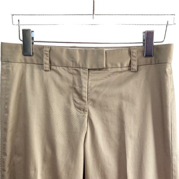 J. Crew Stretch City Fit Khaki Wide Leg Cuffed Pants Sz 4 Career Wear Office - Picture 3 of 7